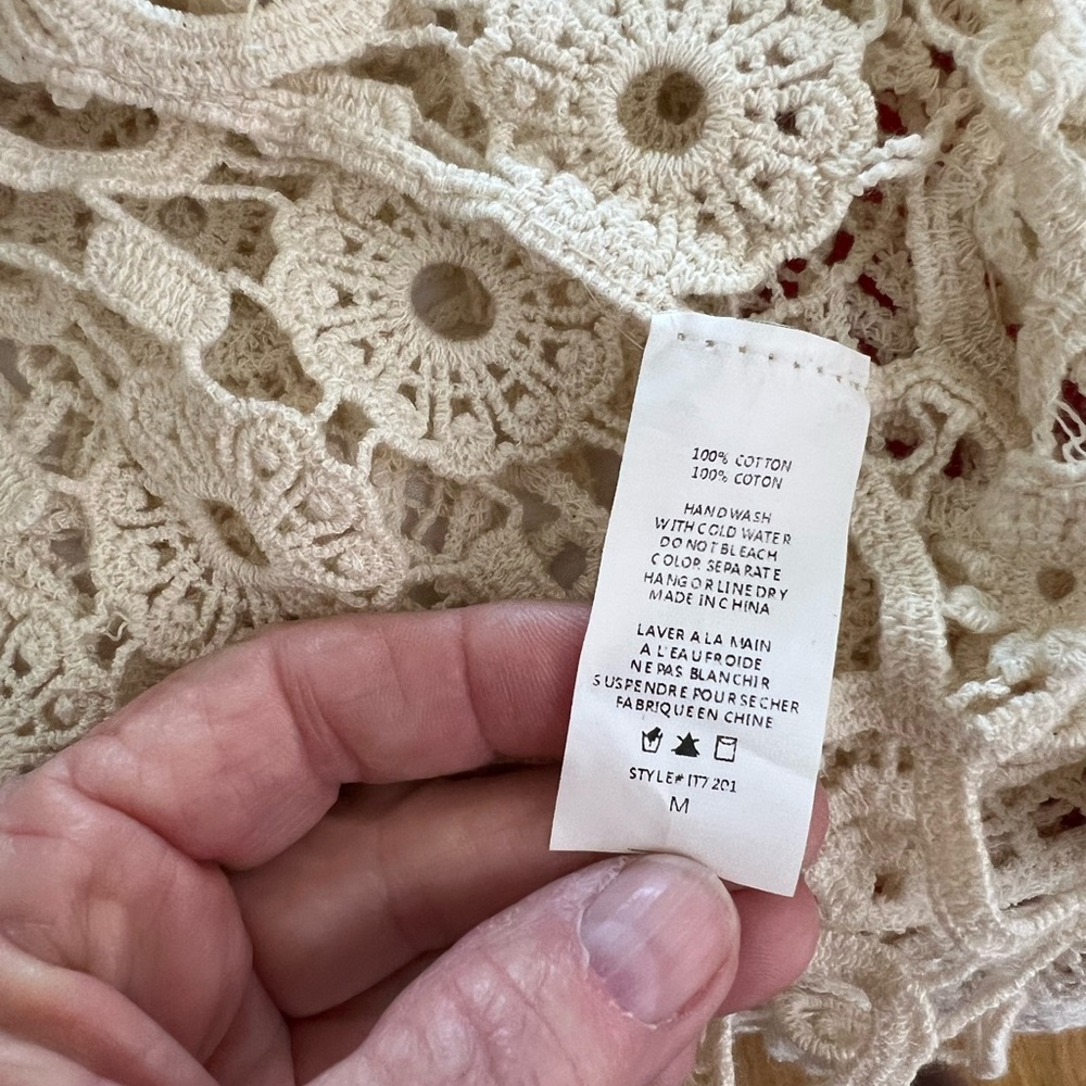 NWOT Cynthia Rowley Cream Lace Swim Coverup Shorts W/Scalloped Hem - Picture 7 of 10